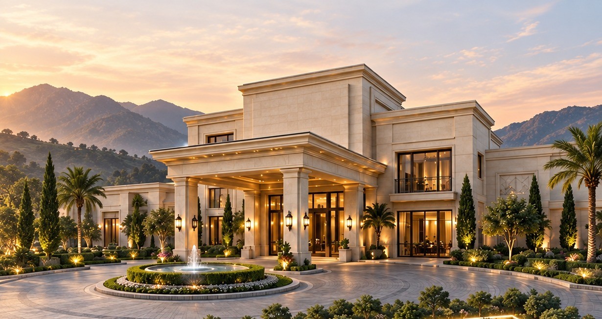 Aerial view of the Vivanto villa compound, Multan